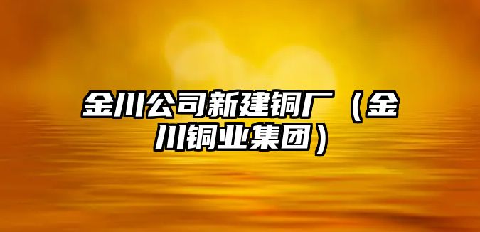 金川公司新建銅廠（金川銅業(yè)集團(tuán)）