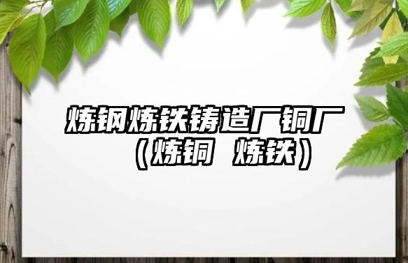 煉鋼煉鐵鑄造廠銅廠（煉銅 煉鐵）