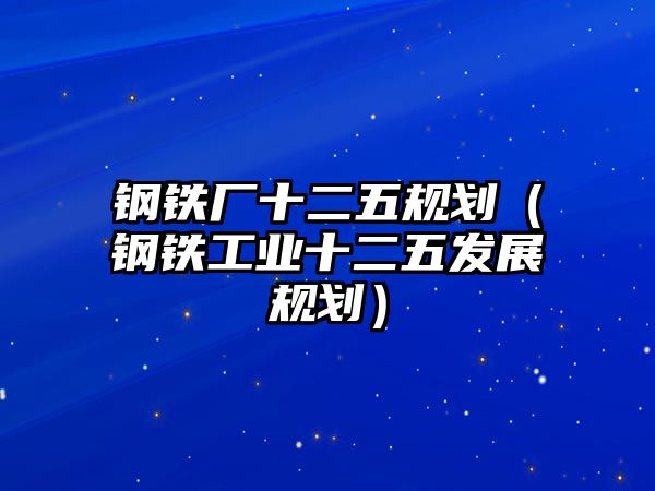 鋼鐵廠十二五規(guī)劃（鋼鐵工業(yè)十二五發(fā)展規(guī)劃）