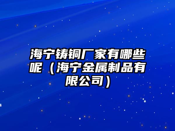 海寧鑄銅廠家有哪些呢（海寧金屬制品有限公司）