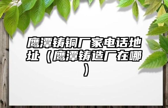 鷹潭鑄銅廠家電話地址（鷹潭鑄造廠在哪）