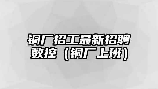 銅廠招工最新招聘數(shù)控（銅廠上班）