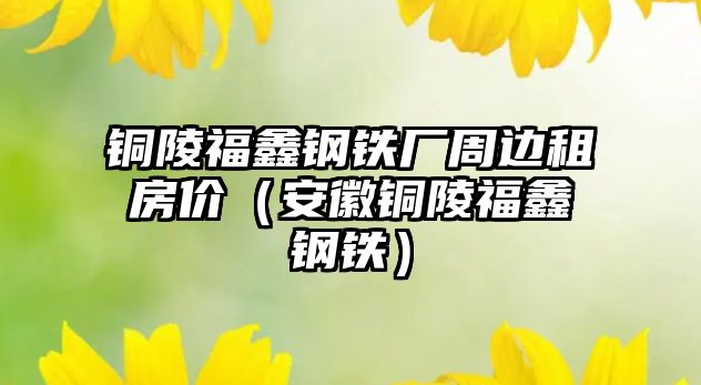 銅陵福鑫鋼鐵廠周邊租房價（安徽銅陵福鑫鋼鐵）