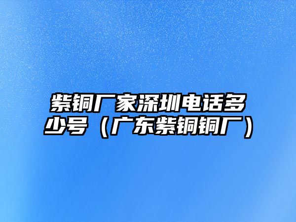 紫銅廠家深圳電話多少號(hào)（廣東紫銅銅廠）