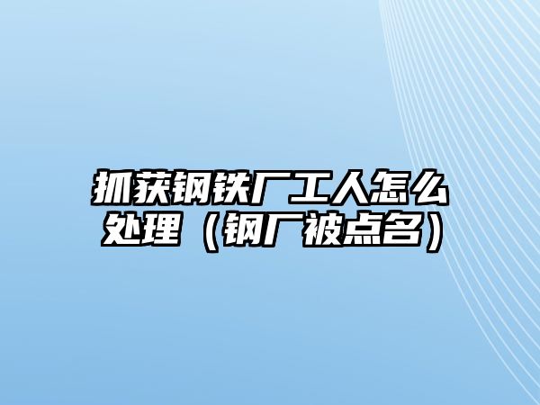 抓獲鋼鐵廠工人怎么處理（鋼廠被點(diǎn)名）