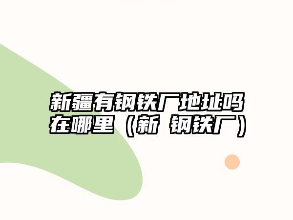 新疆有鋼鐵廠地址嗎在哪里（新彊鋼鐵廠）