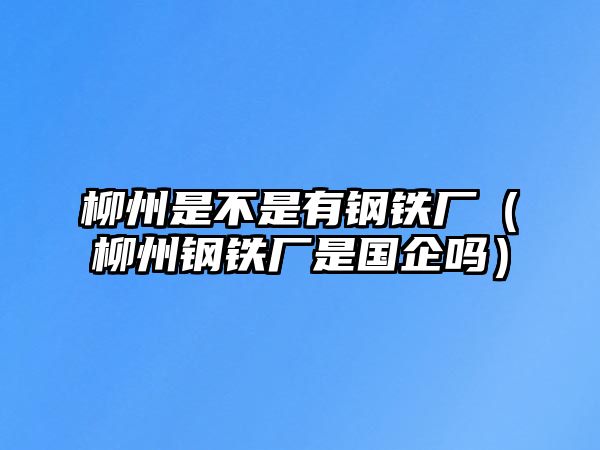 柳州是不是有鋼鐵廠（柳州鋼鐵廠是國企嗎）