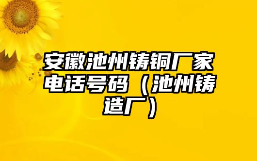 安徽池州鑄銅廠家電話號(hào)碼（池州鑄造廠）