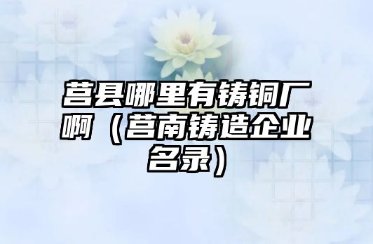 莒縣哪里有鑄銅廠?。ㄜ炷翔T造企業(yè)名錄）