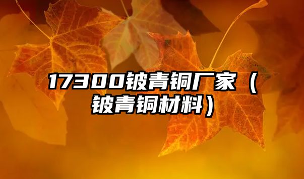 17300鈹青銅廠家（鈹青銅材料）