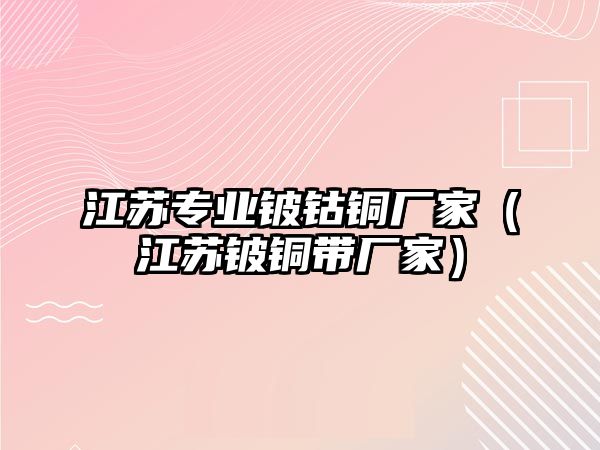 江蘇專業(yè)鈹鈷銅廠家（江蘇鈹銅帶廠家）