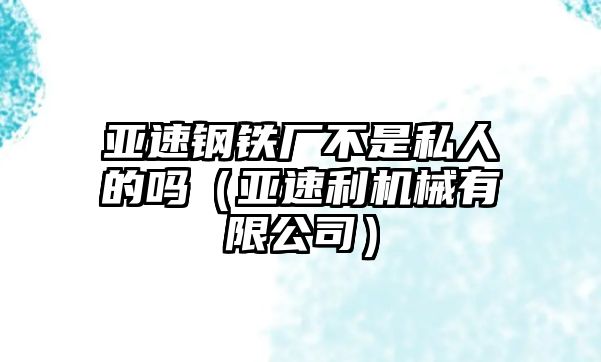 亞速鋼鐵廠不是私人的嗎（亞速利機(jī)械有限公司）