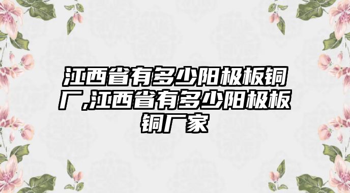 江西省有多少陽(yáng)極板銅廠,江西省有多少陽(yáng)極板銅廠家