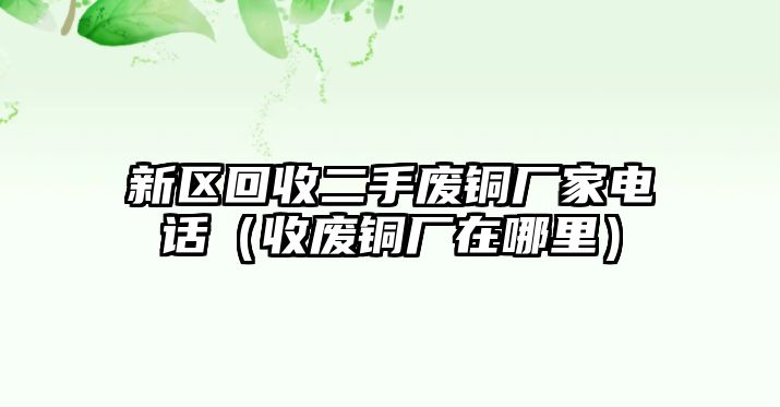 新區(qū)回收二手廢銅廠家電話（收廢銅廠在哪里）