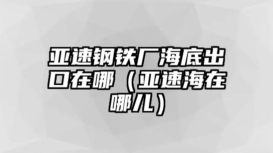 亞速鋼鐵廠海底出口在哪（亞速海在哪兒）