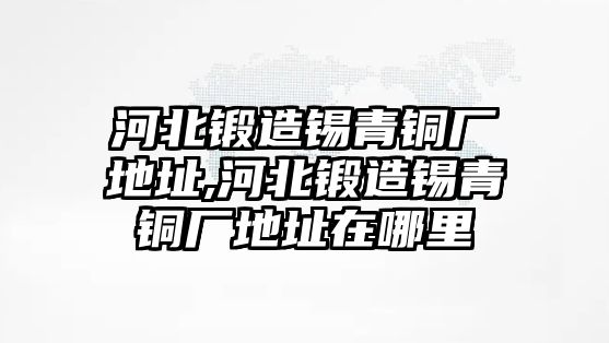 河北鍛造錫青銅廠地址,河北鍛造錫青銅廠地址在哪里