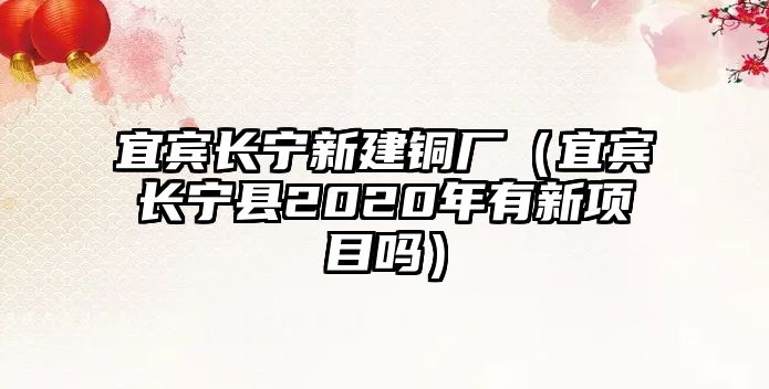 宜賓長寧新建銅廠（宜賓長寧縣2020年有新項(xiàng)目嗎）