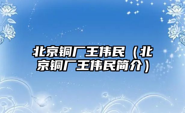 北京銅廠王偉民（北京銅廠王偉民簡(jiǎn)介）