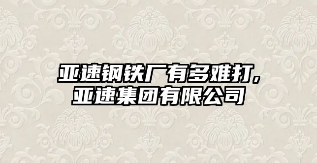 亞速鋼鐵廠有多難打,亞速集團有限公司