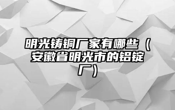 明光鑄銅廠家有哪些（安徽省明光市的鋁錠廠）