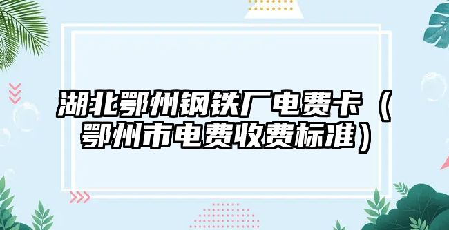 湖北鄂州鋼鐵廠電費卡（鄂州市電費收費標準）