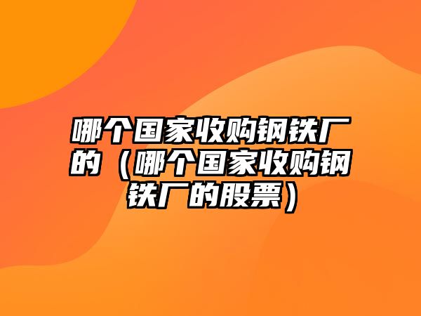 哪個(gè)國(guó)家收購(gòu)鋼鐵廠(chǎng)的（哪個(gè)國(guó)家收購(gòu)鋼鐵廠(chǎng)的股票）