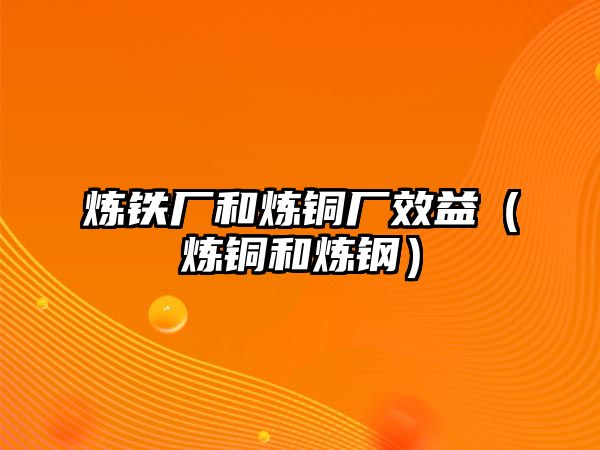 煉鐵廠和煉銅廠效益（煉銅和煉鋼）