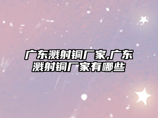 廣東濺射銅廠家,廣東濺射銅廠家有哪些