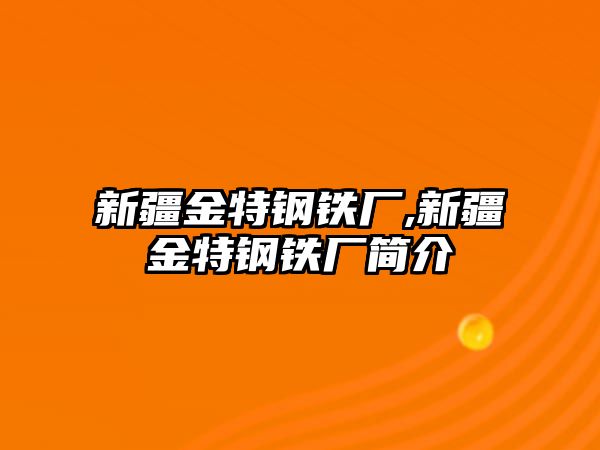 新疆金特鋼鐵廠,新疆金特鋼鐵廠簡介