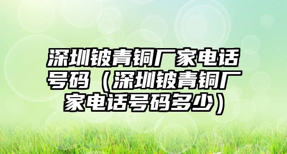 深圳鈹青銅廠家電話號碼（深圳鈹青銅廠家電話號碼多少）