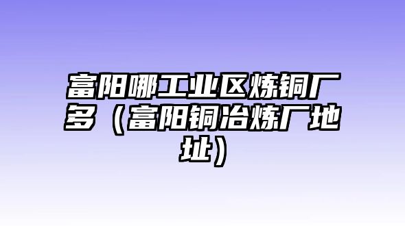 富陽哪工業(yè)區(qū)煉銅廠多（富陽銅冶煉廠地址）