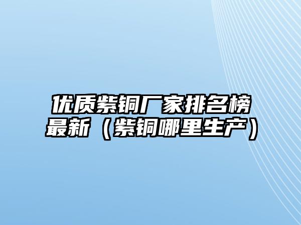 優(yōu)質(zhì)紫銅廠家排名榜最新（紫銅哪里生產(chǎn)）