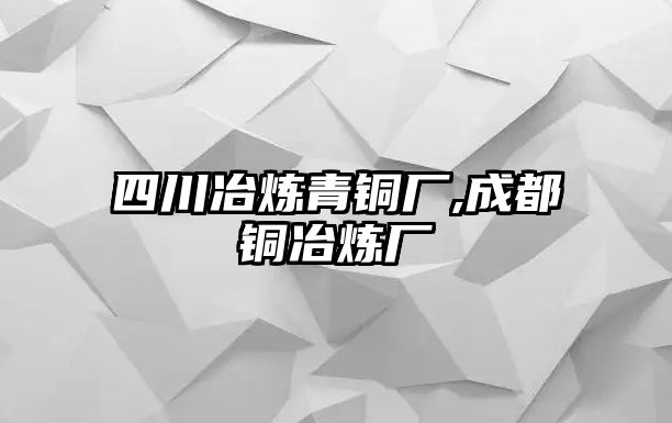 四川冶煉青銅廠,成都銅冶煉廠