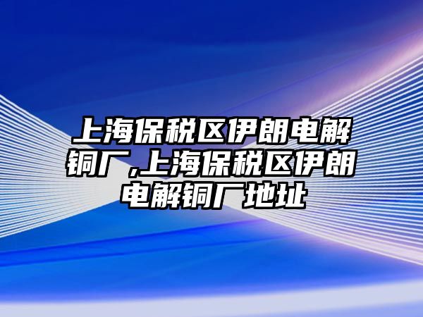 上海保稅區(qū)伊朗電解銅廠,上海保稅區(qū)伊朗電解銅廠地址