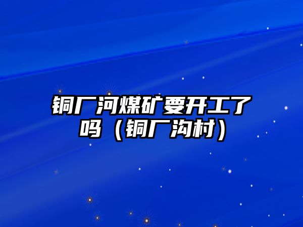 銅廠河煤礦要開工了嗎（銅廠溝村）