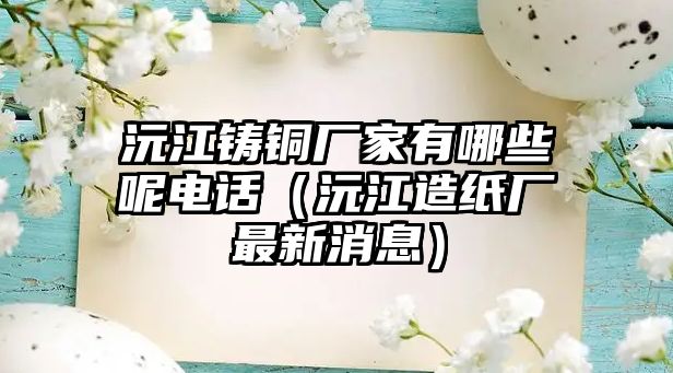 沅江鑄銅廠家有哪些呢電話（沅江造紙廠最新消息）