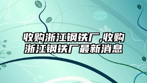 收購(gòu)浙江鋼鐵廠,收購(gòu)浙江鋼鐵廠最新消息