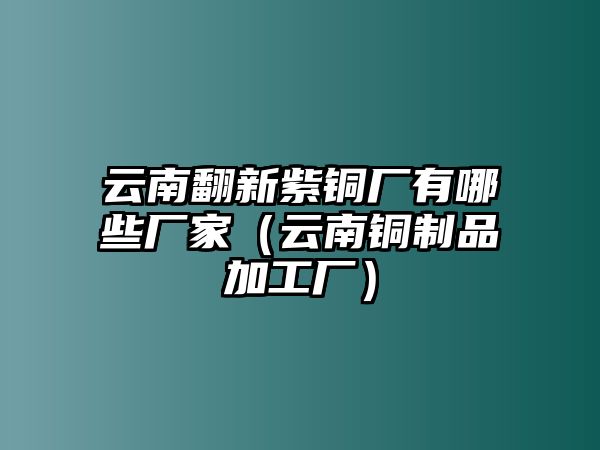 云南翻新紫銅廠有哪些廠家（云南銅制品加工廠）