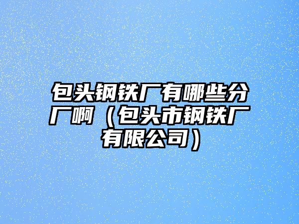 包頭鋼鐵廠有哪些分廠?。ò^市鋼鐵廠有限公司）