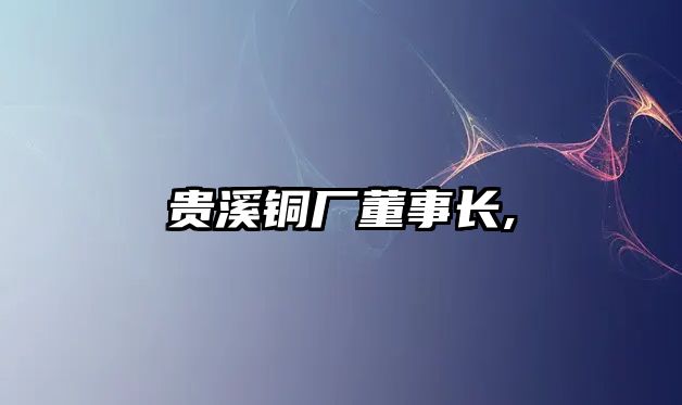 貴溪銅廠董事長(zhǎng),