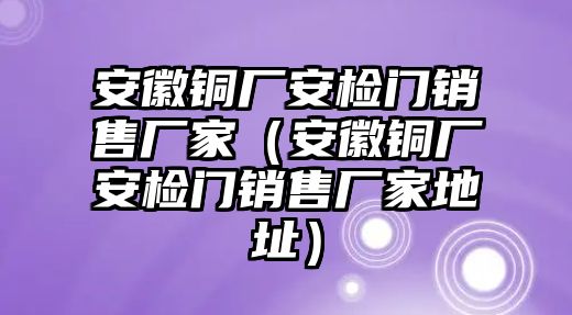 安徽銅廠安檢門銷售廠家（安徽銅廠安檢門銷售廠家地址）