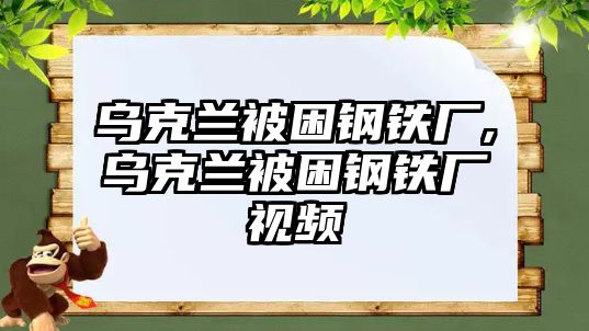 烏克蘭被困鋼鐵廠,烏克蘭被困鋼鐵廠視頻