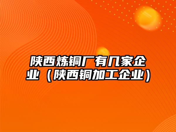 陜西煉銅廠有幾家企業(yè)（陜西銅加工企業(yè)）