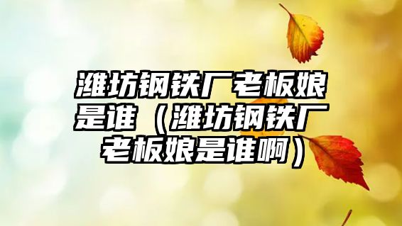 濰坊鋼鐵廠老板娘是誰(shuí)（濰坊鋼鐵廠老板娘是誰(shuí)?。? class=