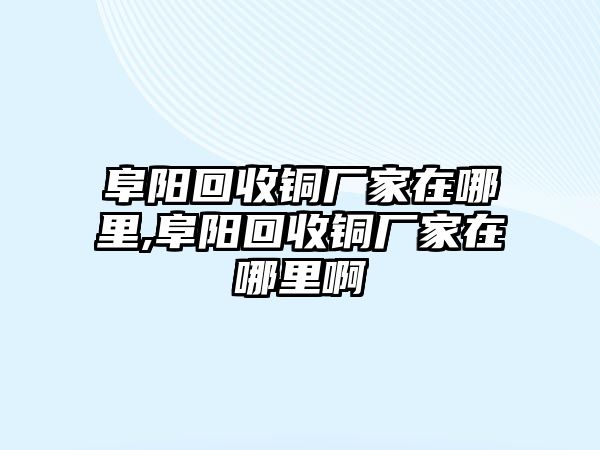 阜陽回收銅廠家在哪里,阜陽回收銅廠家在哪里啊