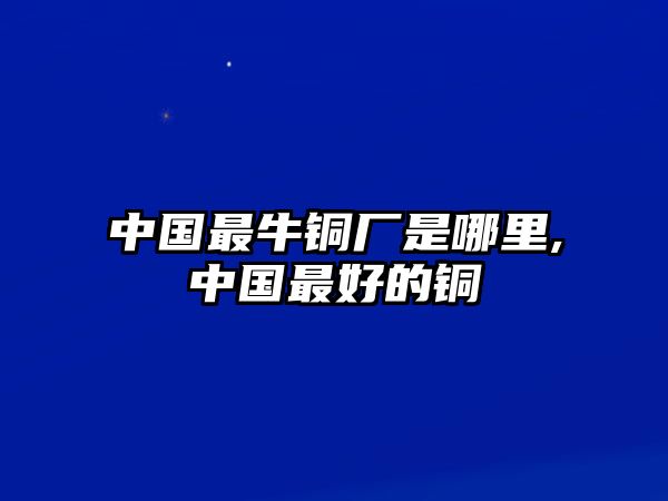 中國(guó)最牛銅廠是哪里,中國(guó)最好的銅