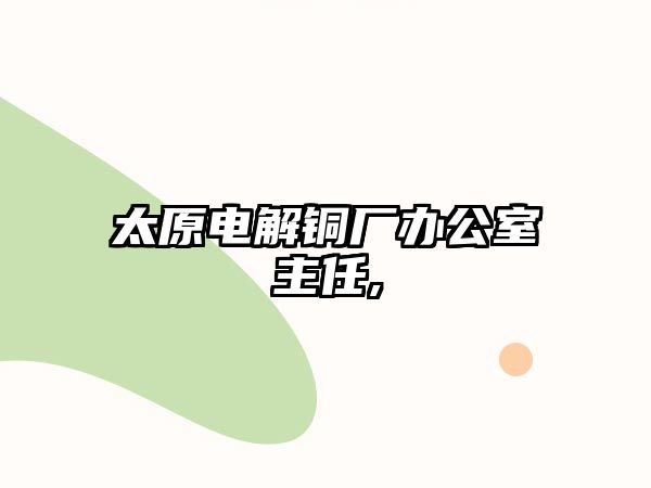 太原電解銅廠辦公室主任,