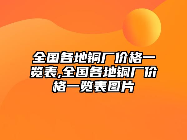 全國(guó)各地銅廠價(jià)格一覽表,全國(guó)各地銅廠價(jià)格一覽表圖片