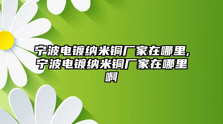 寧波電鍍納米銅廠家在哪里,寧波電鍍納米銅廠家在哪里啊