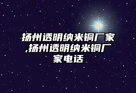 揚(yáng)州透明納米銅廠家,揚(yáng)州透明納米銅廠家電話